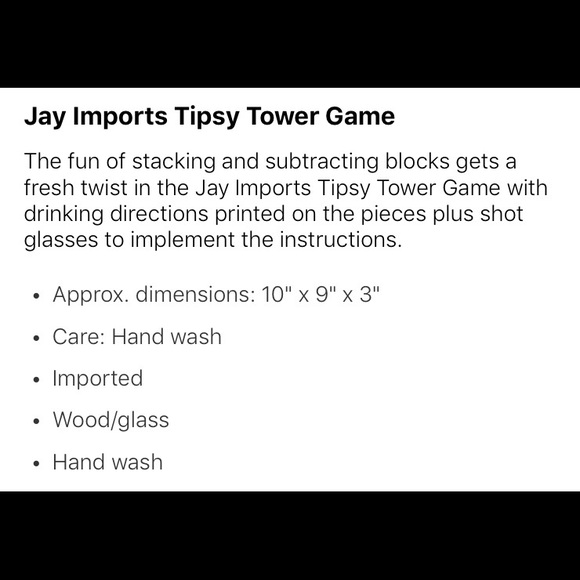 Tipsy Tower Drinking Game (includes shot glasses) - Picture 3 of 3
